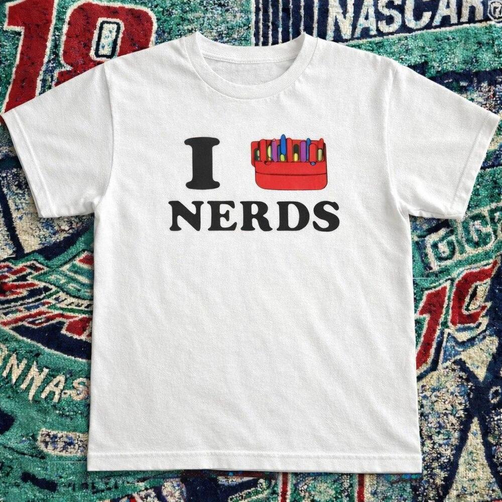 I  Nerds Graphic Tee  Clean White Candy Print T-Shirt.